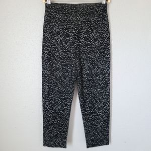 Equestrian Slim Fit Textured Jacquard Velvet Cheetah Print Cropped Pants Sz 2